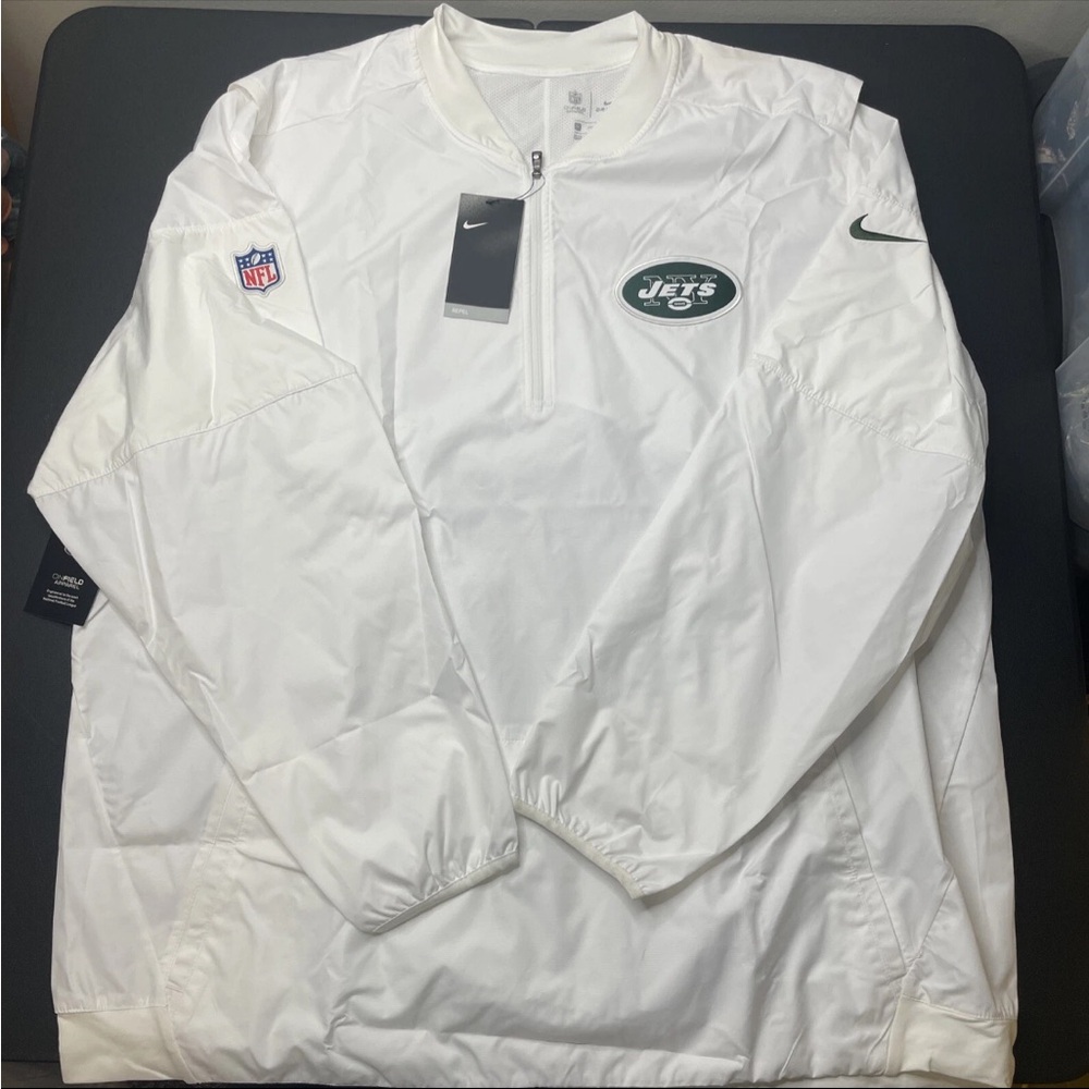 NY Jets White 2XL Coach’s Jacket Lightweight long sleeve w/tags